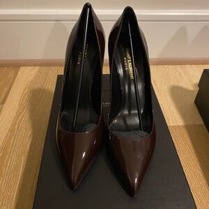 Saint Laurent Amaretto Patent Leather Heels